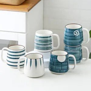 Becher Keramik Tasse Japanische handbemalte Unterglasur Farbe Nachmittag Tee Tasse Frühstück Kaffee Milch Paar Wasser Tassen