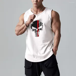 Tanques de tampas masculinas Roupas de verão treino muscular camisetas sem mangas tendem a camisetas de alta qualidade roupas de cor de grandes dimensões impressas personalizadas