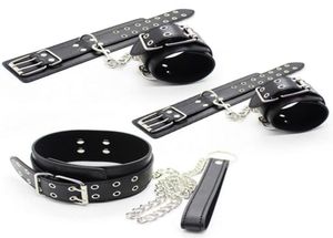 Bondage Slave Sex Products PU Leather Dog Collar Hand Wrist Ankle Cuffs Restraints Fetish Adult Games Couples Toys For Women Men G1689638