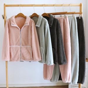 Pijamas de casal de flanela para dormir feminino para mulheres roupas de noite de inverno engrossar, roupas noturnas para mulheres pijama de pijama vestido de quarto vestido de quarto