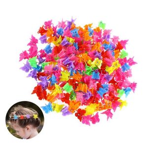 100pcsset Kinder Haarkrallen gemischte Farbe Schmetterling Sonnenblumen Herz Sternform Mini Baby Kinder Haarklammern Zubehör Hha6236877190