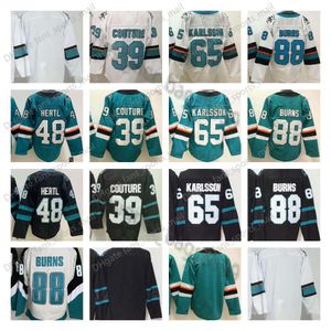 Hockey Trikots 48 Tomas Hertl 39 Logan Couture (C) 2023 Neues heißes Reverse Retro Black Alternative Stitched Trikots Herren Shirts Teal Black S-Xxxl All Star