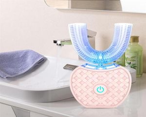 360 graus Inteligente escova de dentes eletrônica automática Usb Recarregável U forma com 4 modos Timer azul creme de dente leve202U7499385