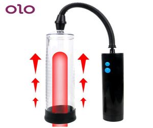 Olo Electric Penis Pump Extender Male Penile Erection Training Förlängningsförstorare Vakuum Sexiga leksaker för män Gay1030954