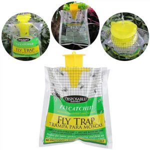 Tuzaklar 4/6/8pcs Asma sinek tuzağı tek kullanımlık sinek yakalayıcı çanta sivrisinek çantası yaban arısı böcek çantası katil sinekler kapanlı açık bahçe çiftliği için kullanılan tuzak