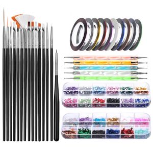 Kits Acrylnagelbürsten Kunstwerkzeug für Maniküre Nails Pinselmalerei Zeichnung Doting Dekoration Design Stift Accesorios Maschinenkit Set Set