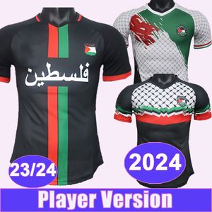 2024 Palestine Mens Player Soccer Maglie Nazionale 23 24 Edizione speciale M. Battat Tamer O. Kharoub M. Abu Warda M. Saleh Shirt di football per la casa uniforme per adulti