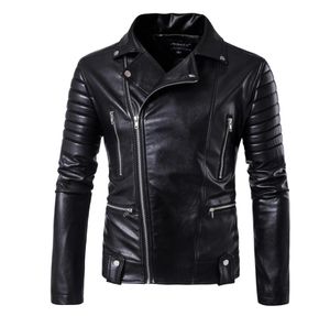 Hela 2017 Motorcykel Rider Jacket Mens Leather Jacket Man039s äkta kohudbroderi Skalle Läderjacka Slim Coat3967997