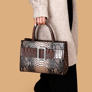 Elegant New Single-Handle Crossbody Bag - Stylish Retro Large Capacity Shoulder Bag with Crocodile Texture