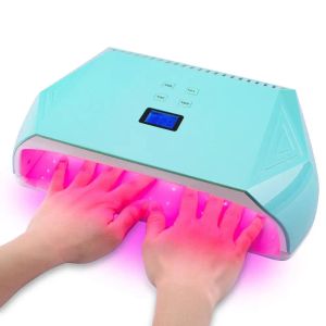 Torkar elektrisk nagellampa UV LED 128W nagelorkare röda ljuspärlor för att bota polsk gel högeffekt blå vit naglar konstmanikyrverktyg