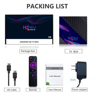 Box H96 Mini V8 Settop Box Quad Core RK3228A 4K HD Smart TV Box Android 10.0 Doppel 2,4 GHz WiFi Wireless TV Box mit 1G/2G RAM