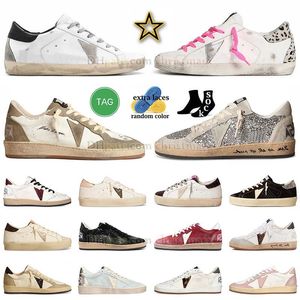 hochwertige Sneaker Golden Luxurys Slas lässig Schuhe Leder Italien Dreck alte Schuhmarke Frauen Männer Super-Star-Ball-Trainer mit Box 35-46 Big Size US12