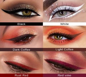 CMAADU Explosive 6 Color Blackwhitedark Coffeelight Coffeerust Redred Wine Eyeliner Pen Matte Fast Dry Colored Eye Liner for 4093665