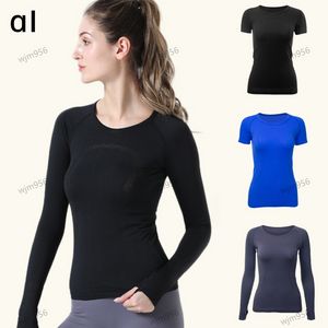 Alolulu Women Yoga Shirt T-shirts Women's T-shirt Högelastisk Running Top Quick Dying Seamless Short Sleeve Sport-Cycling Gym Wear Nionde Swift Speed ​​Tank Al Al