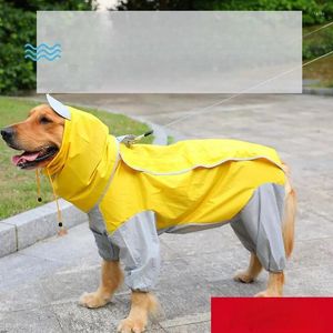 Dog Apparel Big Raincoat Four Legged Waterproof Golden Hair Labrador Clothes All Inclusive Medium Pet