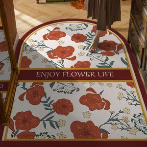 American Style Entrance Door Mat Foyer Anti Slip Carpet semi-circular Luz de luxo resistente a manchas domésticas