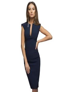 HEBA Women Summer Sexy Vneck Body Con Party Dress Work Pencil Dress7196631