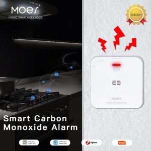 Detektor Moes Tuya Zigbee CO Dettor Alarm Gas wyciek detektor detektor tlenku węgla bezprzewodowe gospodarstwo domowe czujnik alarmu Syrena alarmu Smart Safety Home