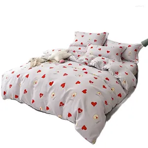 Bedding Sets Yovepii Cotton Two Layer Gauze Set Home Linen Printed Duvet Cover Flat Sheet Pillowcase Autumn Bedcloth Breath Free