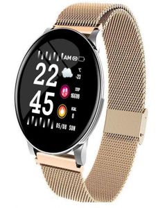 Metal Band W8 Fashion Smart Watch IP67 Waterproof Heart Rate Weather Prognos för smartur för Samsung Huawei Armband PK Active3672093