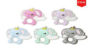 Ny elefantformad djurmatkvalitet Silikon Baby TeteTher Silicon Teethers Set Teinging Molar Toys Kids BPA 4049201