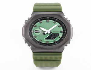 MEN039S Sports Digital Watch Função Completa Propertícida Tempo Mundial de alta qualidade Modelo Green4880053