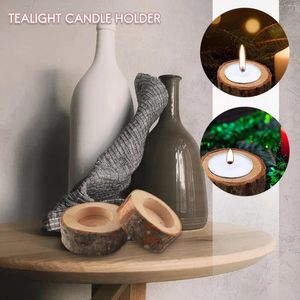 Party Decoration 12Pcs Wooden Candle Holder Votive Tealight For Wedding Table Halloween Christmas Home Decor