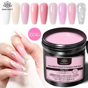 Gel BORN PRETTY 225g No Stick Hand Hard Extension Gel for Nail Salon Used Soak Off UV LED Hybrid Glitter Nude Pink Nail Gel Polish
