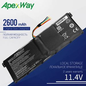 Kapsling Apexway 11.4V AC14B18J AC14B13J Nytt bärbart batteri för ACER Aspire E3111 E3112 ES1512 ES1531 MS2394 B115 B116MP N15Q3 N15W4