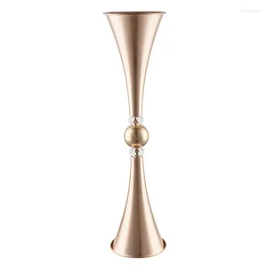 Party Decoration AbSf trumpet Form Metal Vase Wedding Table Centerpiece Road Lead Flower Stand High for Decor