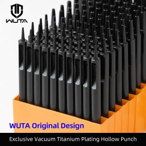 Leathercraft WUTA Plating Titanium Leather Hollow Punching Tool Set Round Hole Puncher DIY Craft for Leather Watch Band,Fabric,Plastic,Paper