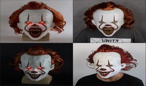 Stephen King039s Bu, parlayan tam kafa maskesi Pennywise Horror Palyaço Joker Maskesi Palyaço Maskesi Cadılar Bayramı Cosplay Kostüm Props7680065