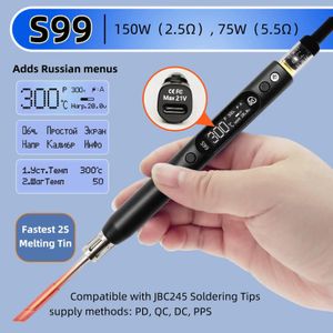 Sequre S99 Soldering Iron Compatible With Jbc245 Tip Support Pd|qc|dc|pps Power Supply For Drone Rc Model Welding Repair Tool 240325