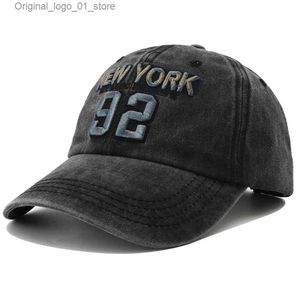 Caps de bola 2024 New York Bordado Hat Baseball Hombre Botão ao ar livre Hat Retro Lavado de algodão Baseball Hat do novo designer Q240408