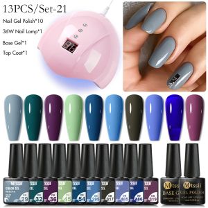 Essiccatori MTSSII 13/16pcs Gel Solleo per unghie con kit per manicure per manicure da 36 w semi permanente in ammollo fuori base top coat per chiodo art gel UV