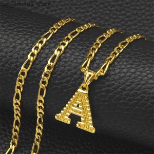 Colares pendentes Shamty A-Z Letter Pingente Colar para homens e meninas UK Cadeia de cartas original Figaro Gold Jewelry A01240408