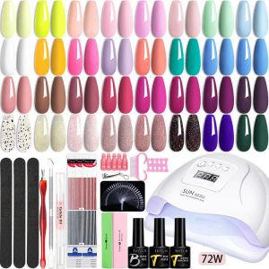 Комплекты Manicure Set 32Colors Гель -лак для ногтей с ультрафиолетовым светодиодным лампой арт ногтя Vernis Полу постоянного ультрафиолетового геля комплект для ногтей.