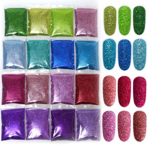 Eyeliner 20 Colors/set Iridescent Glitter Powder for Nail Design Fine Glitter Bulk Gel Polish Manicure Accessories Deco Oongles Nail Art