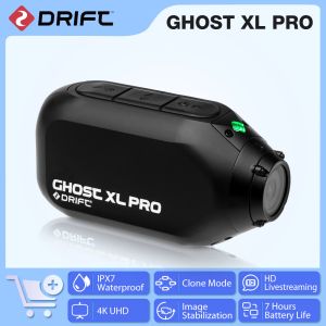 Kameras Drift Ghost XL Pro Actionkamera Sport 4K plus WiFi IPX7 wasserdichtes Stabilisierungsvideo für Motorradfahrradhelm Sport Cam