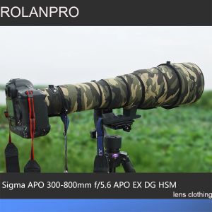 Mount Rolanpro Lens Kamuflaj Sigma APO için Yağmur Kapağı 300800mm F/5.6 Ex DG HSM Lens Koruyucu Kılıf DSLR Çanta Kamera Kılıfı RO