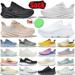 Hokahs Hokah One Bondi Clifton 8 9 skor för män Kvinnor Mens kvinnor Sko trippel svart blanc de blanc sommarsång sporttränare