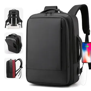 Mochila Moda USB Charging Viaje com design expansível para homens Backpacks Backpacks Backpacks Sacos de escola Mochilas