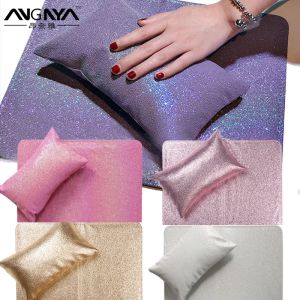 Dresses Hand Rest for Nail Hand Pillow Shinning Sequins Nail Art Table Mat Arm Cushion Pad Nail Hand Holder Stand for Manicure Table