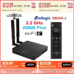 Box Ugoos AM6 AM6B Plus Wifi6 AMLOGIC S922XJ Smart Android 9.0 TV Box DDR4 4GB RAM 32GB ROM 1000M LAN Bluetooth 4K HD Player