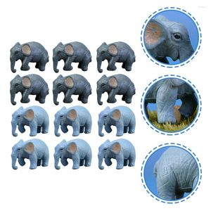 Decorazioni da giardino 12 pezzi simulazione cartone animato Elefante Mini figurina Modello in PVC Ornamenti in miniatura