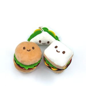 Cartoon cute Q-version hamburger sandwich, toast, bread, food expression, plush doll accessories, grab doll machine hang