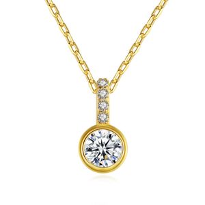 AAA Zircon Pendant Necklace S925 Silver Plated 18K Gold Women Brand Necklace Korean Style High End Collar Chain Halsband smycken Valentins dag Mors dag Gift SPC