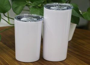 20oz sublimering mager tumbler blank diy smal tumbler rostfritt stål rak tumlare dubbel vägg vakuum isolerade tumblers trav7735409