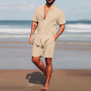 Mens Hawaiian Set Summer Cold Color Complar Completar Roote Shirtem