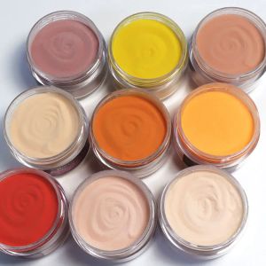 Vätskor 9box/set 15g orange naken akrylpulver nagel spetsar förlängning snidning kristall pigment nagelkonst dekoration för diy manikyrdesign